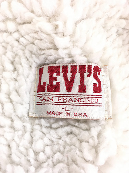 【予約販売品】Gジャン、デニム 古着 80s USA製 Levi's 70619-0218 濃紺 デニム ボア ランチ コート L 美品!! 古着