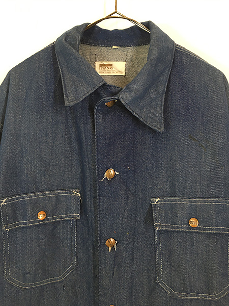 古着 70s MONTGOMERY WARD VATDYDED バットダイ デニム ワーク