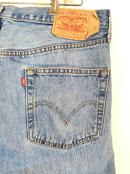 古着 00s Levi's 501 「内股 シングル」 ブルー デニム パンツ