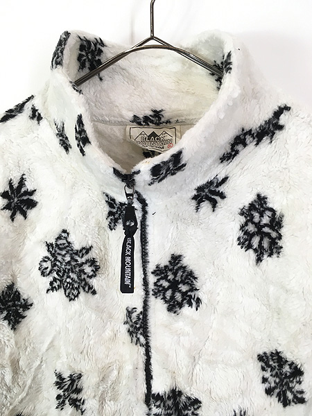 古着 90s USA製 BLACK MOUNTAIN ペンギン 雪柄 フリース ジャケット XL