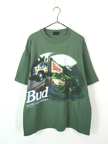 古着 90s USA製 Budweiser バドワイザー ビール 企業 カエル トラック