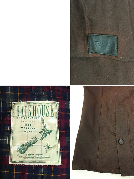 希少✨️Barbour×BackHouse オイルド90s 古着 90s- New Zealand製 Barbour × Backhouse 名作 オイルド ワックス