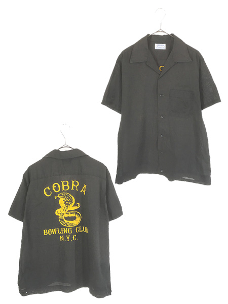 古着 70s USA製 Hilton 「COBRA BOWLING CLUB」 コットン ボウリング