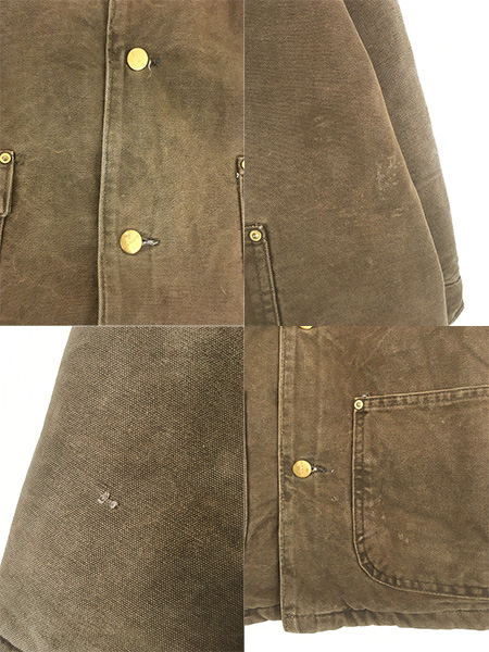 古着 90s USA製 Carhartt 裏地 ストライプ ブランケット ダーク