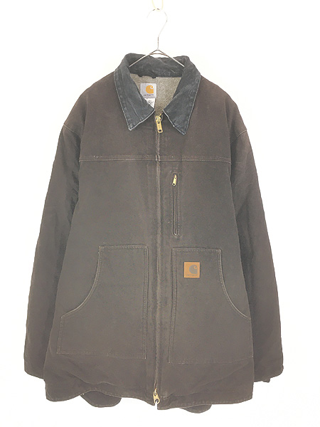 古着 00s Carhartt 裏ボア DKB ダークブラウン ダック サンドストーン