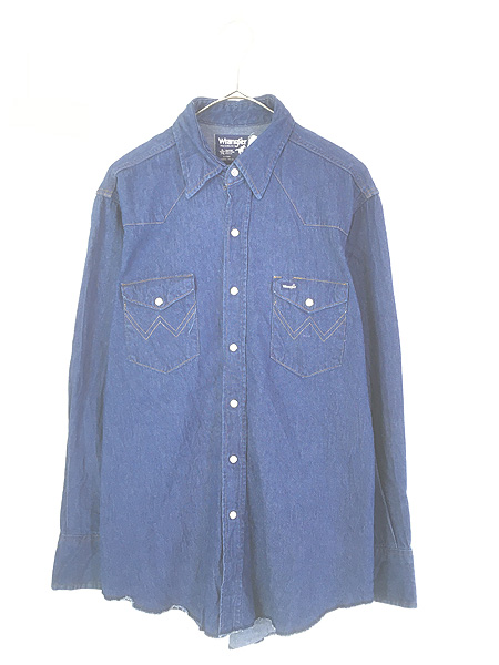 古着 80s USA製 Wrangler 70127MW 濃紺 ブルー デニム ウエスタン