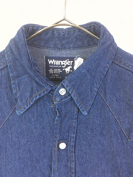 古着 80s USA製 Wrangler 70127MW 濃紺 ブルー デニム ウエスタン