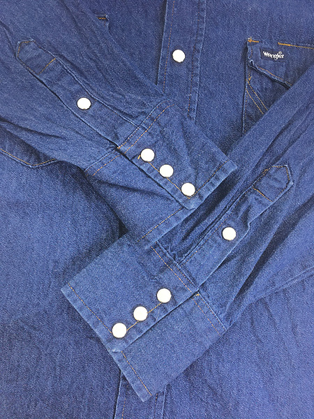 古着 80s USA製 Wrangler 70127MW 濃紺 ブルー デニム ウエスタン