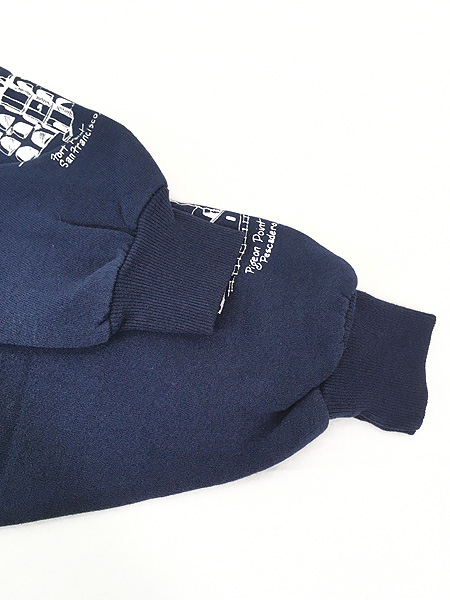 古着 80s USA製 Michigan Rag 灯台 マルチ アート 総柄 スウェット 
