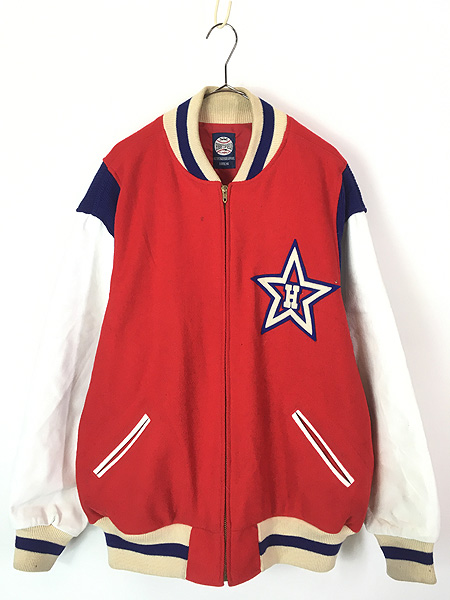 古着 70s Ebbets Field Flannels 「HOLLYWOOD」 本革 レザー ウール 
