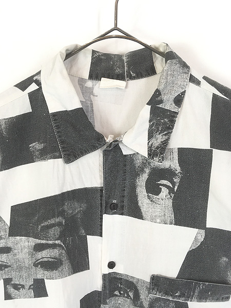 数量限定　JIMMY'z ESOW コラボ半袖シャツ　L グラフィック　チェック 古着 90s USA製 JIMMY'Z 超名作 「Zoom Eye」 マルチ フォト