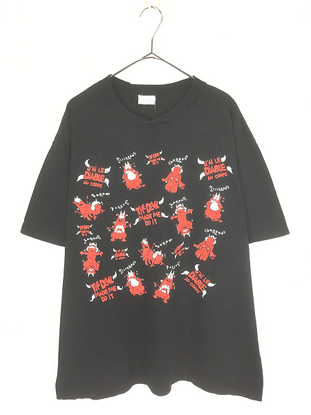 古着 90s デビル 悪魔 メッセージ エロ Tシャツ XL位 古着の説明