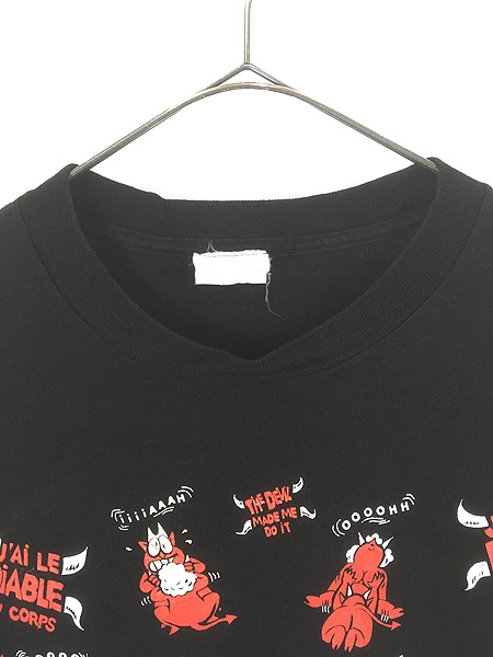 古着 90s デビル 悪魔 メッセージ エロ Tシャツ XL位 古着の説明