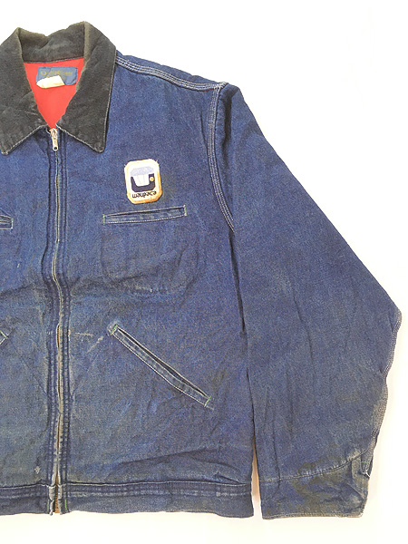 古着 70s USA製 OshKosh B'gosh レッド ライナー 濃紺 ブルー デニム