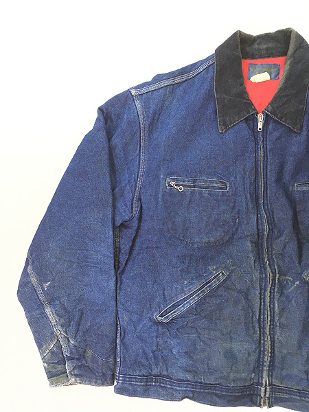 n*e様 OshKosh B'Gosh 70年代ビンテージ デニムジャケット 4 古着 70-80s USA製 OshKosh B'gosh 濃紺 ブルー デニム フルジップ