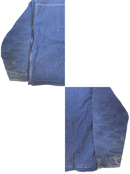 古着 70s USA製 OshKosh B'gosh レッド ライナー 濃紺 ブルー デニム