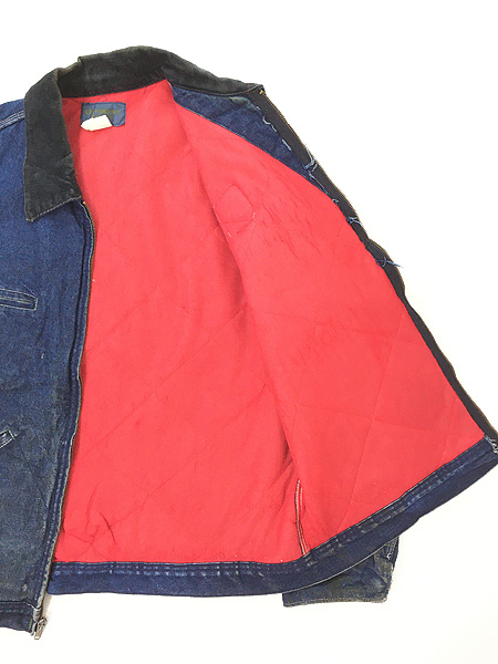 古着 70s USA製 OshKosh B'gosh レッド ライナー 濃紺 ブルー デニム