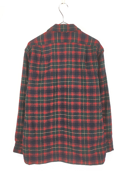 古着 70s USA製 Pendleton タータン チェック 開襟 ボックス