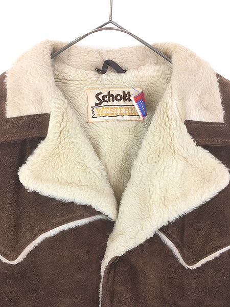 古着 80s USA製 Schott Western ウエスタン ヨーク 本革 スエード