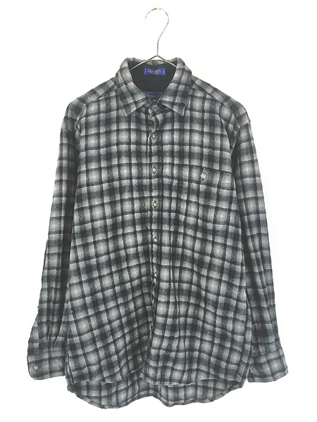 古着 00s Pendleton 「Trail Shirt」 ブラック オンブレ シャドー