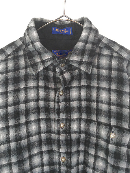 古着 00s Pendleton 「Trail Shirt」 ブラック オンブレ シャドー