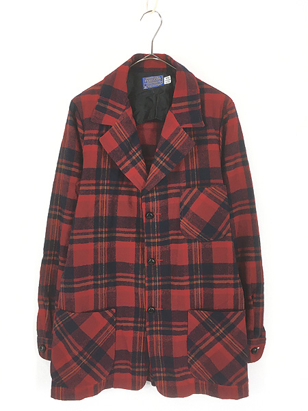 古着 80s USA製 Pendleton タータン チェック ウール テーラード 