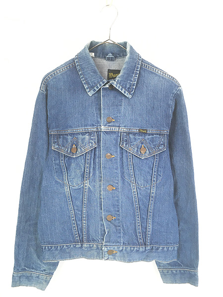 古着 70s USA製 Wrangler サイレントW フラップ 2ポケ 濃紺 ブルー