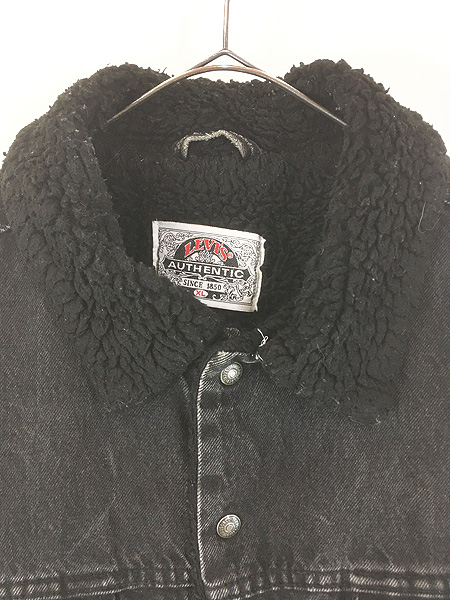 古着 90s USA製 Levi's 70629-4159 オール ブラック デニム ボア