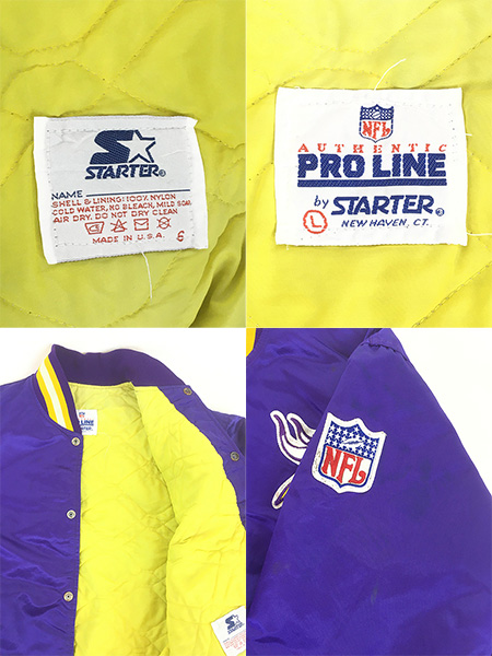 古着 80s USA製 STARTER NFL Minnesota Vikings バイキングス 光沢 