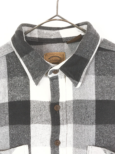 古着 90s St John's Bay ブラック × グレー × ホワイト ブロック