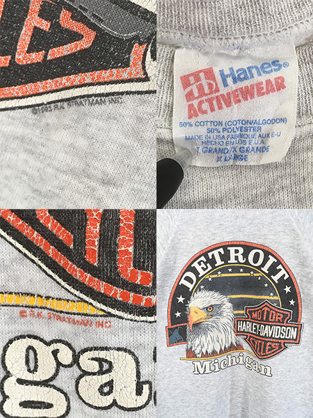 古着 90s USA製 HARLEY DAVIDSON バー&シールド イーグル スウェット