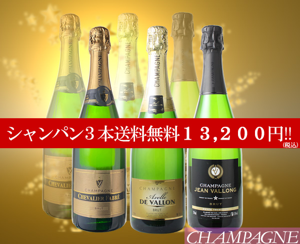 シャンパン3本セット ワイン ワインセット スパークリング シャンパン 3本 ギフト