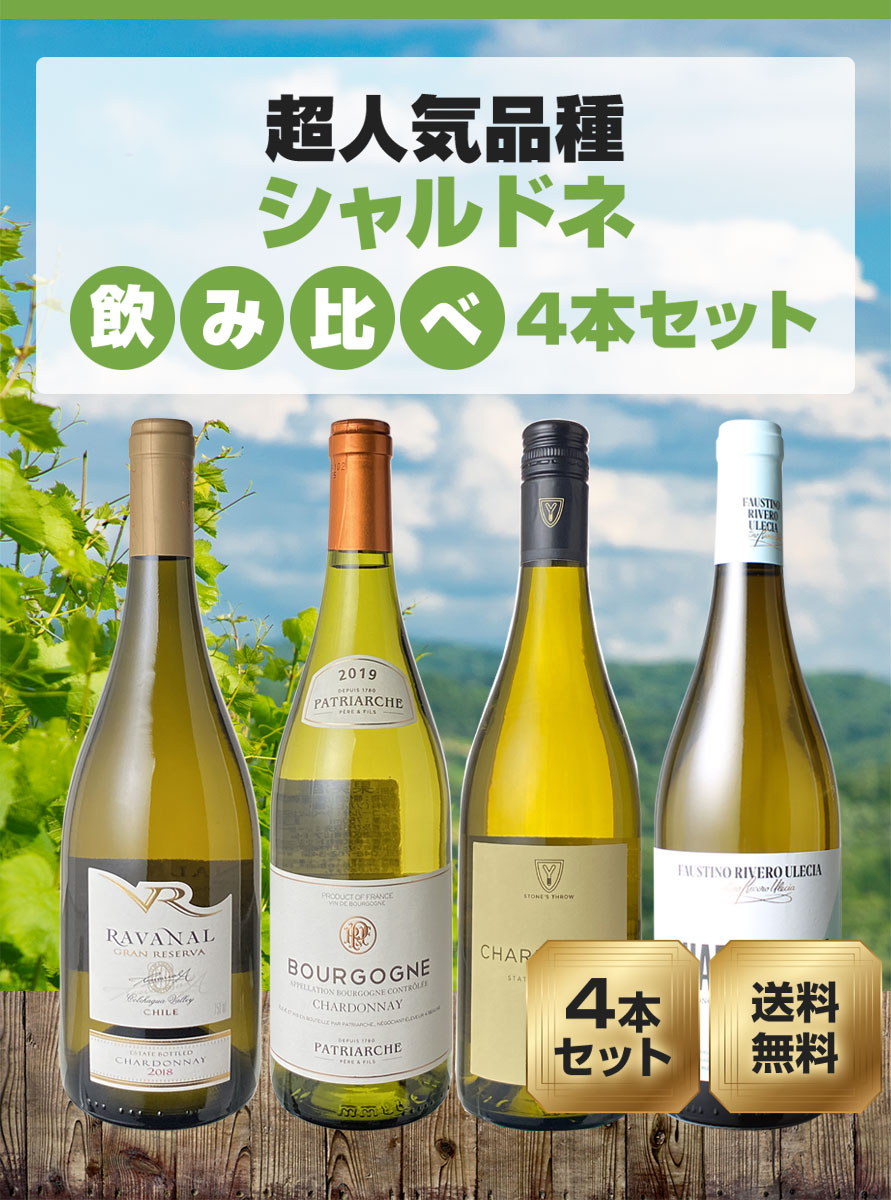 ワイン ワインセット 白 白ワイン シャルドネ 4本 飲み比べ チリ