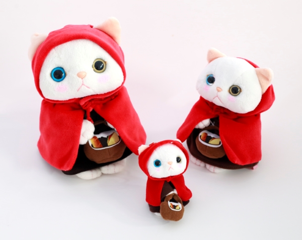 choo 赤ずきん ぬいぐるみ Mサイズ 18cm 内藤デザイン研究所 白猫