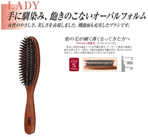 池本刷子工業 在庫あり 天然毛ブラッシングブラシ IKH2628 L 女性用 豚