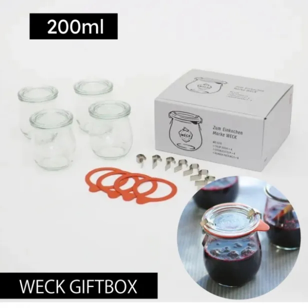 WECK（ウェック） 【即納 ギフトBOX入り】WECK GIFTBOX(TULIP200mlx4
