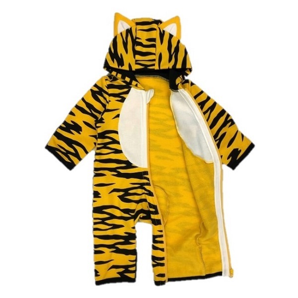 即納】トラ柄 カバーオール 70cm イエロー 虎柄 トラ とら 2022年