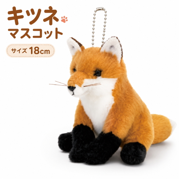 吉徳大光 キツネ マスコット 180260 りくのなかまたち 吉徳 18cm