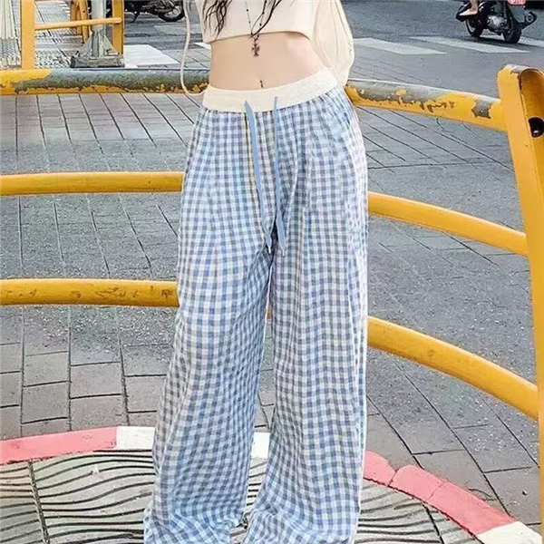 ガウチョパンツ レディース ワイドパンツ 千鳥格子 パンツ 和柄