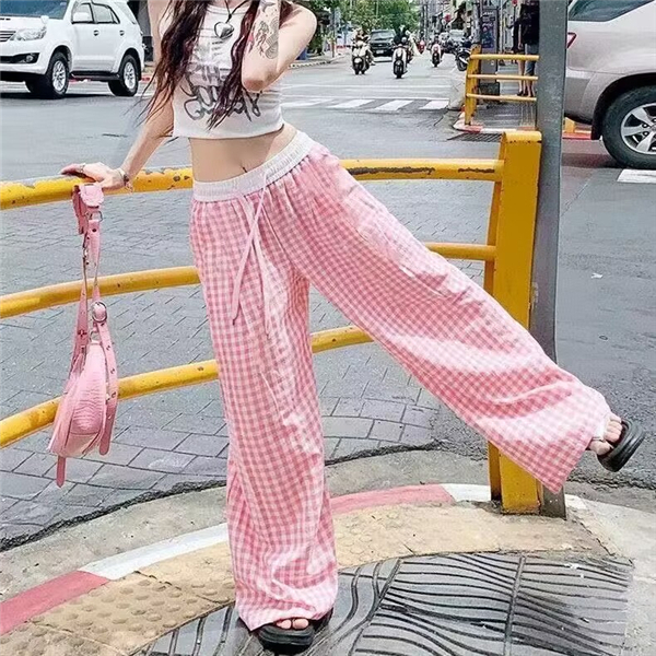 ガウチョパンツ レディース ワイドパンツ 千鳥格子 パンツ 和柄