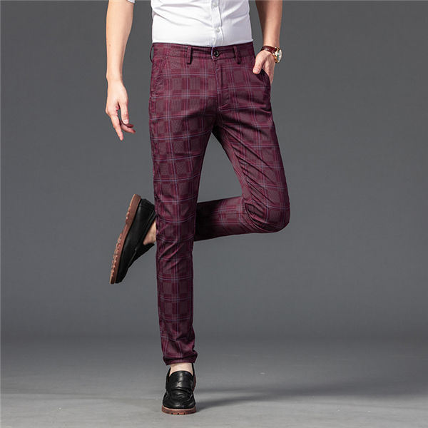 スラックス メンズ チェックパンツ 黒パン アンクルパンツ ボトムス