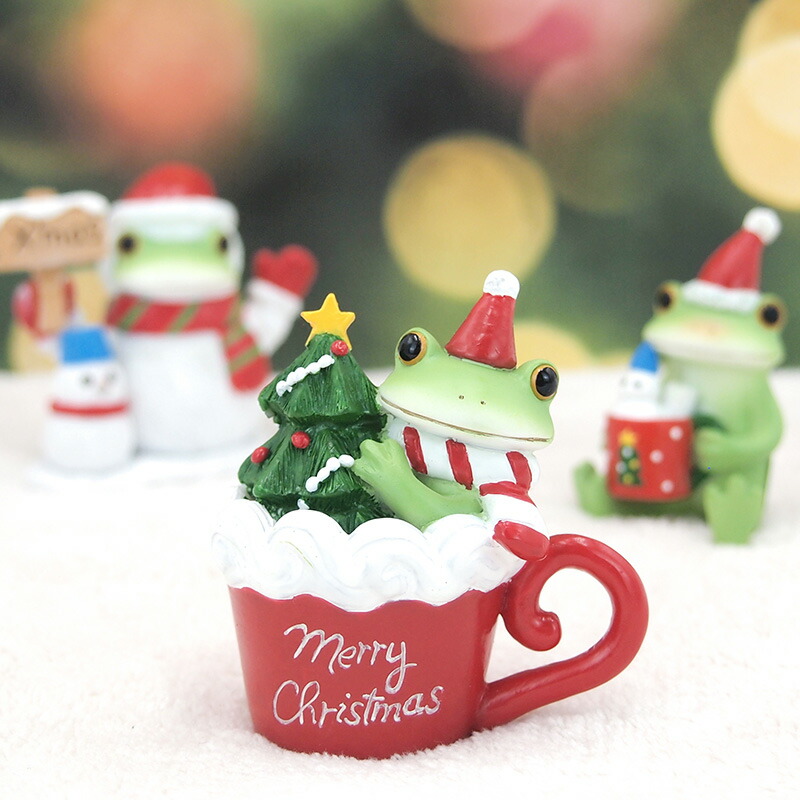 「Copeau」カエルのコポー「コポーとコポミ」置物 クリスマス３個セット Copeau」カエルのコポー「コポーとコポミ」置物 クリスマス3個セット