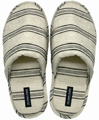 HENRY　STUDIO（ヘンリースタジオ） ヘンリースタジオ  もちもち甲部 ボーダースリッパ M アイボリー |  | 03