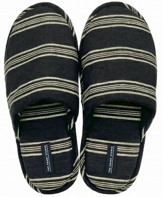 HENRY　STUDIO（ヘンリースタジオ） ヘンリースタジオ  もちもち甲部 ボーダースリッパ M アイボリー |  | 04