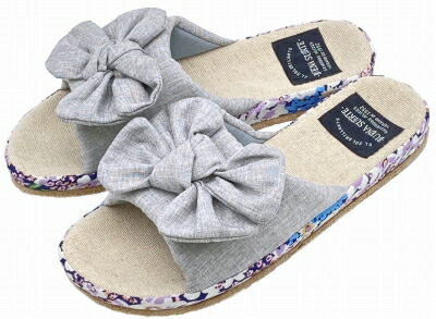Summer slippers(サマ―スリッパ) サマースリッパ　花柄サイド　無地リボンスリッパ |  | 03