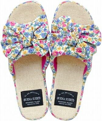 Summer slippers(サマ―スリッパ) サマースリッパ　花柄サイド　無地リボンスリッパ |  | 04