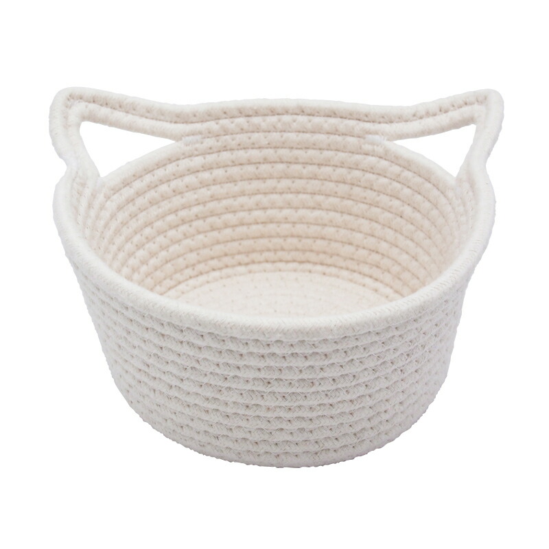 にゃふにゃふ にゃふにゃふ ロープバスケットアイボリー |  | 01