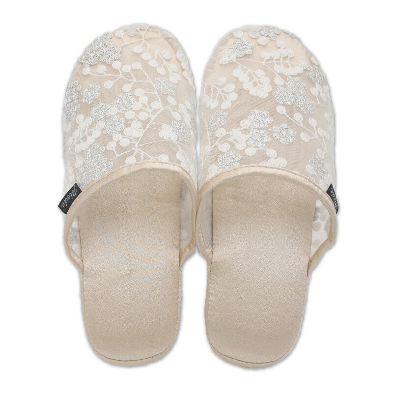 Piede(ピエーデ) ピエーデメッシュレーススリッパMサイズ フラワーベージュ |  | 01