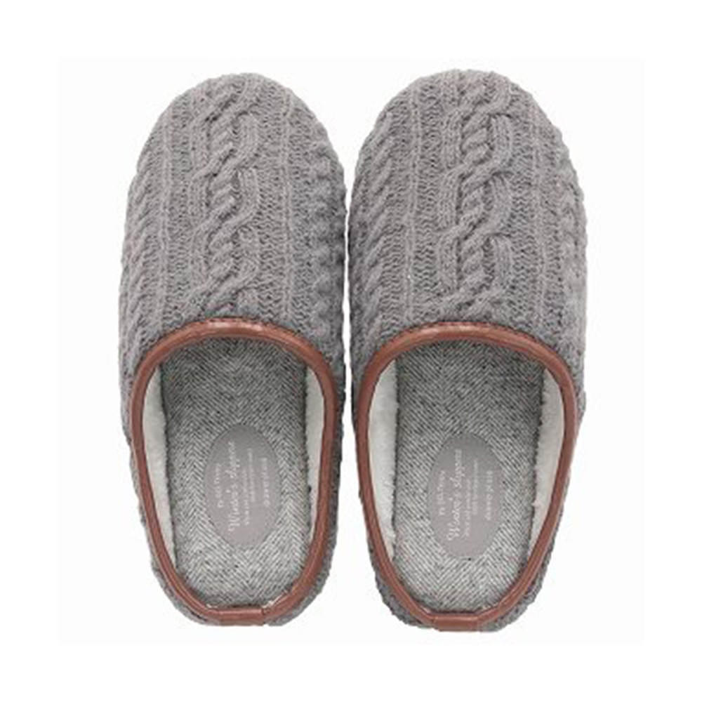 ルームシューズ  冬 洗える  レディース 冬用  ボア Piede(ピエーデ) アラン編みスリッパ Mサイズ 25AW |  | 01