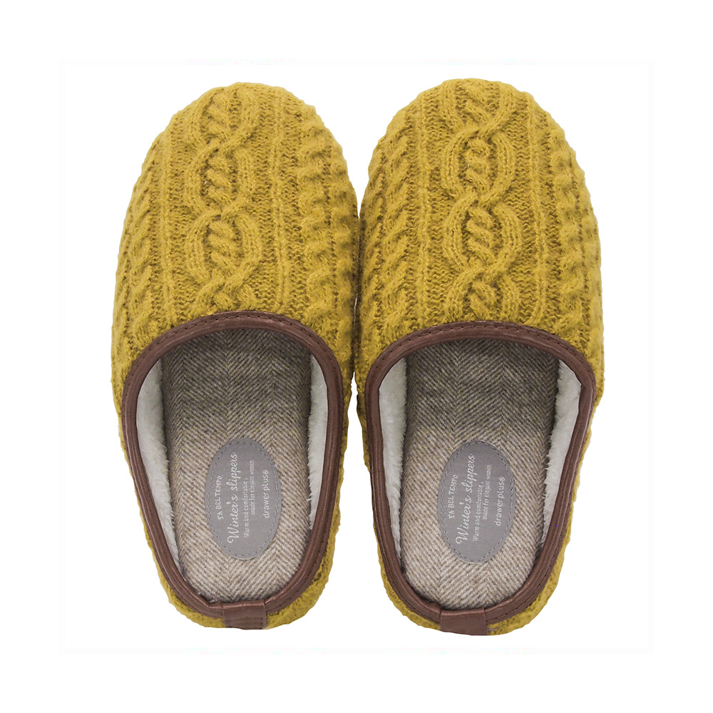 ルームシューズ  冬 洗える  レディース 冬用  ボア Piede(ピエーデ) アラン編みスリッパ Mサイズ 25AW |  | 03